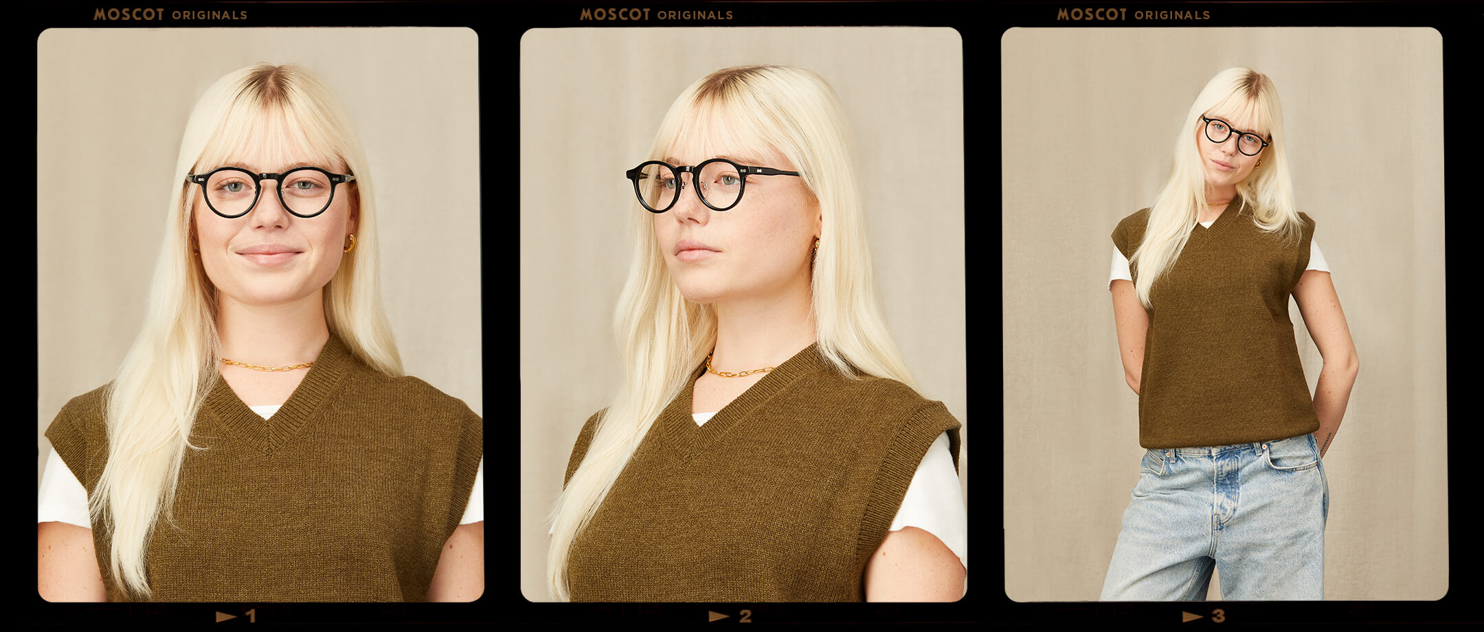 Model is wearing The MILTZEN W/ METAL NOSE PADS in size 46 in Black