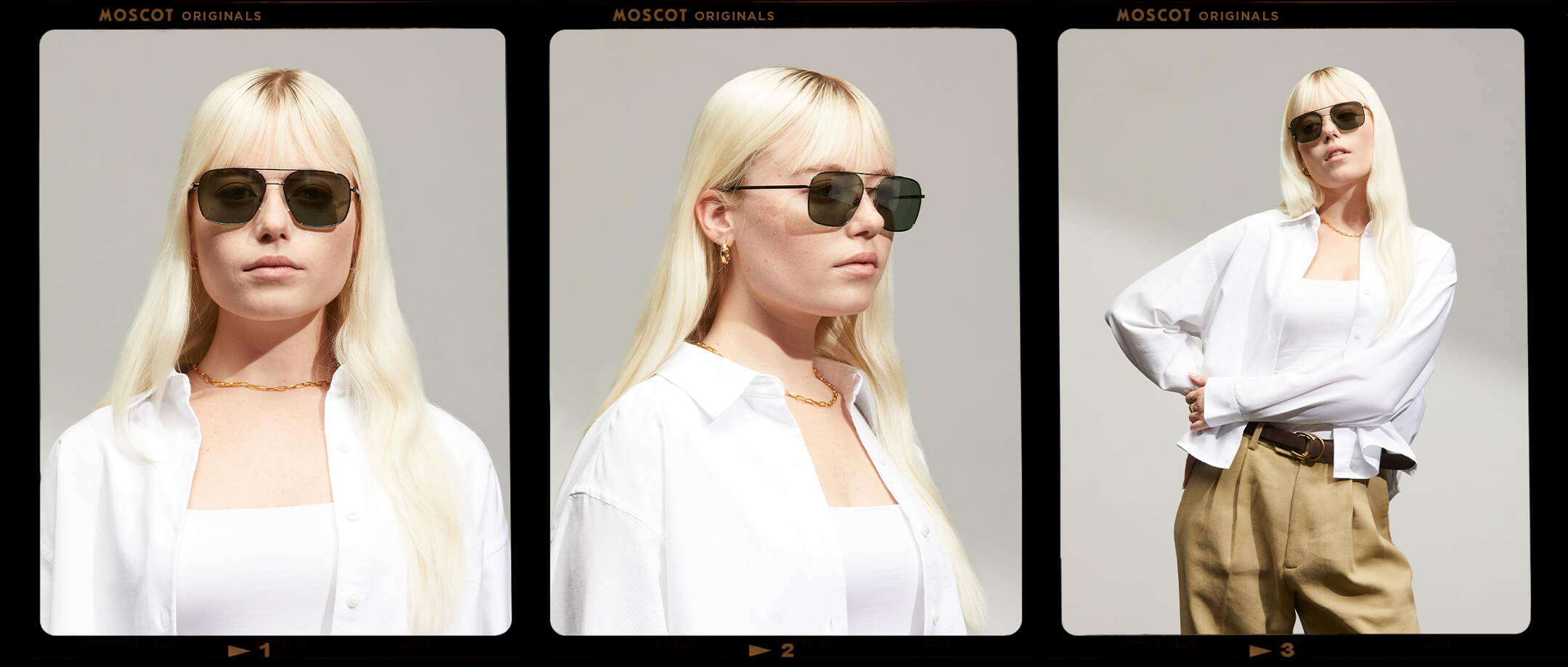 Model is wearing The SHTARKER SUN in Gunmetal in size 57 with G-15 Lenses