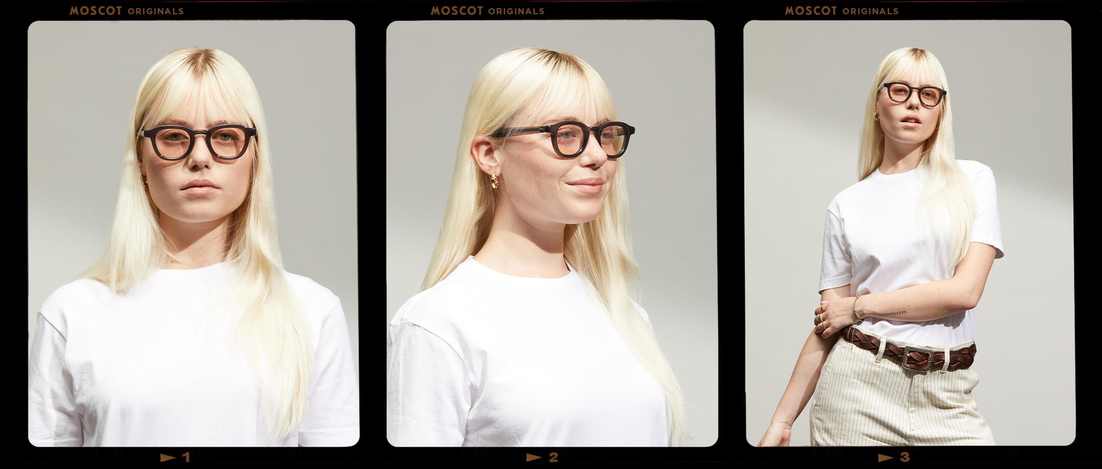 Model is wearing The DAHVEN in Grey size 44 with ROSE+ Tinted Lenses