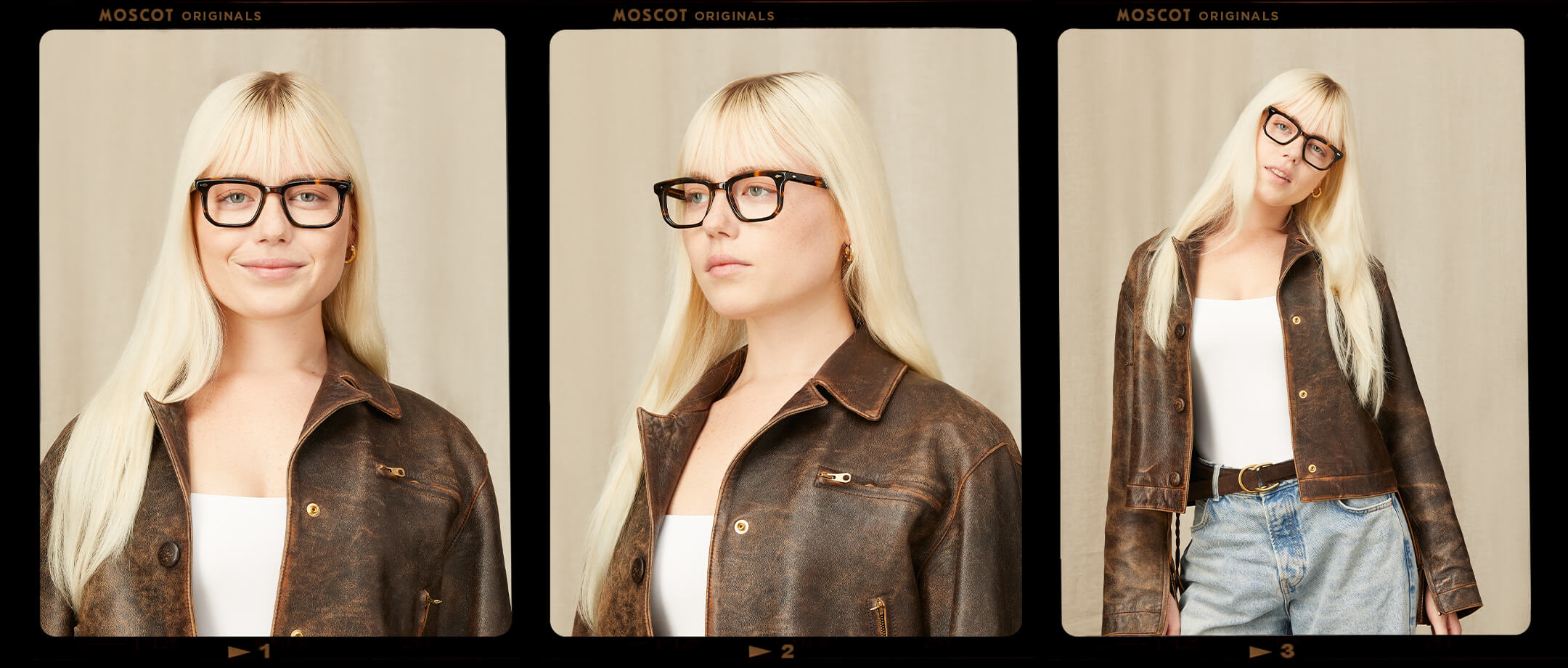 Model is wearing The ZISSEL in size 49 in Classic Havana