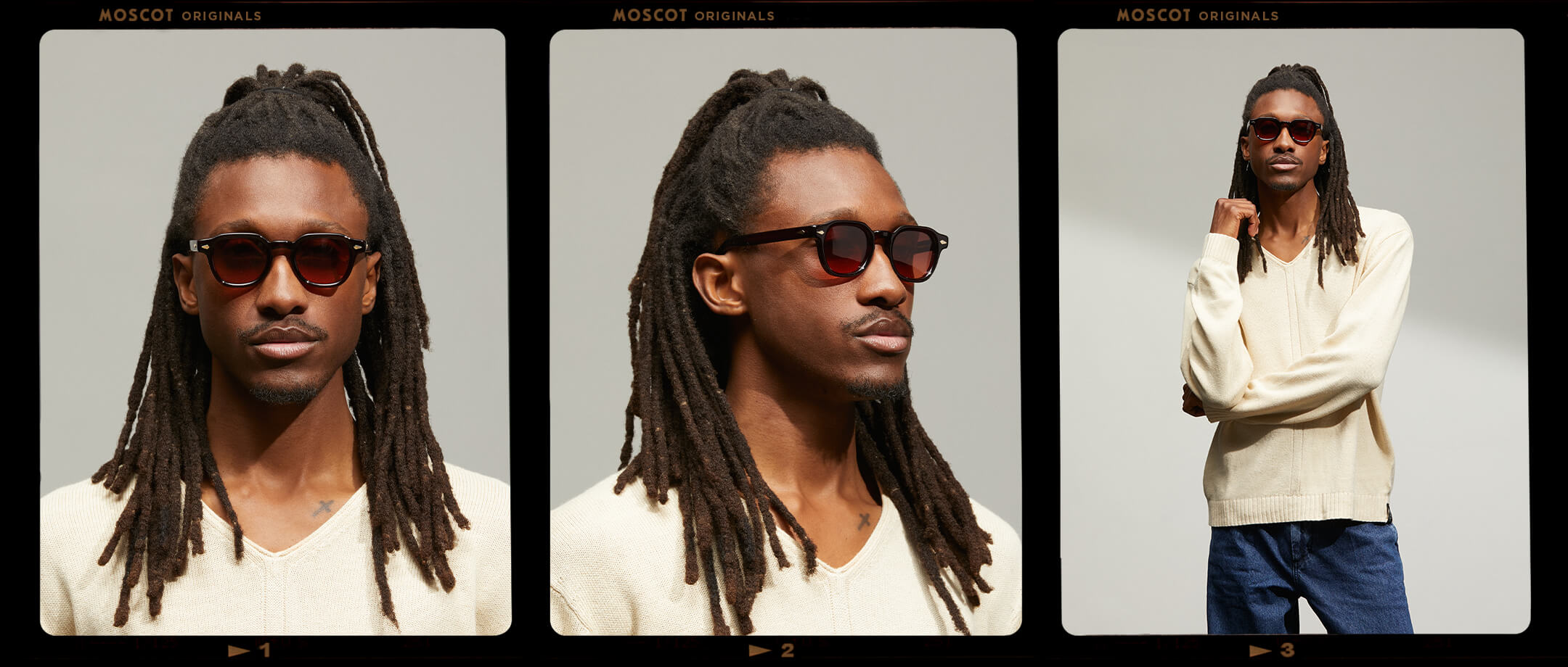 Model is wearing The DOLT SUN in Burgundy in size 46 with Cabernet Tinted Lenses