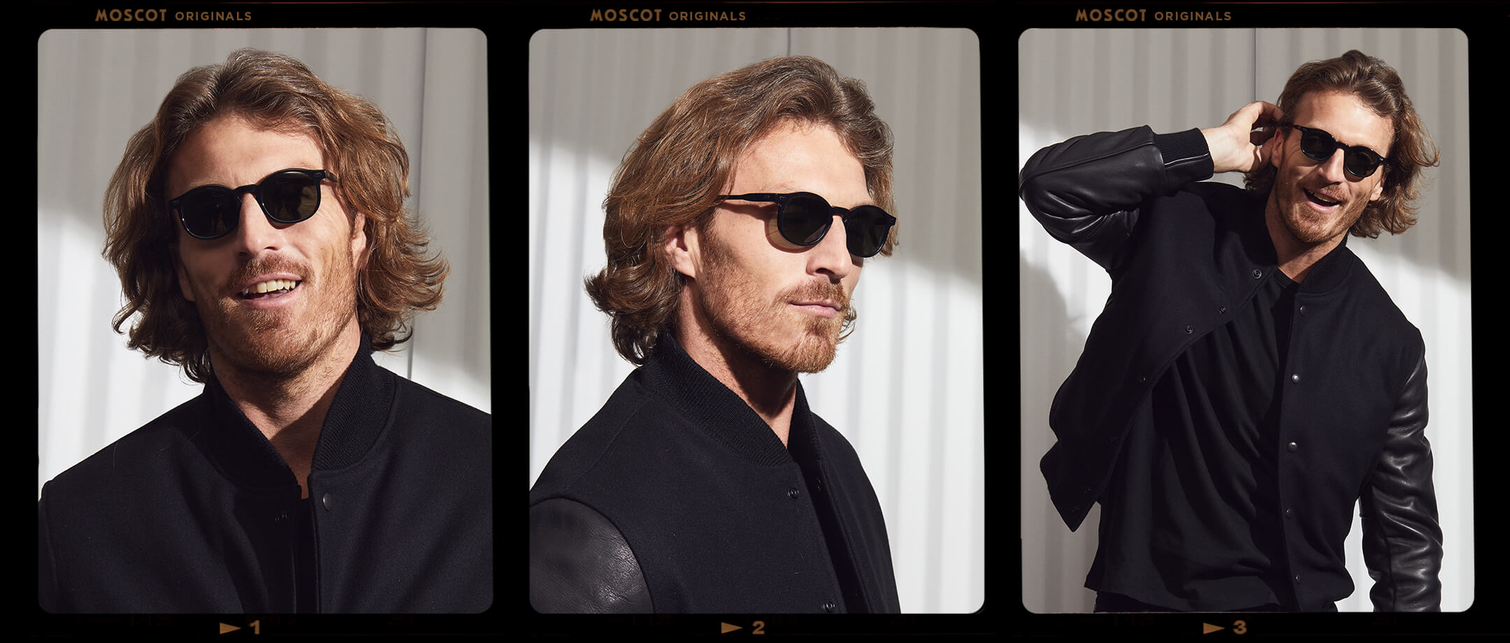Model is wearing The VELVYL SUN in Black size 46 with G-15 Glass Lenses