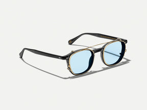 #color_bel air blue | The ARTHUR CLIP  in Gold with Bel Air Blue Tinted Lenses 