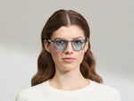 Model is wearing The ARTHUR in Light Blue in size 51 with Bel Air Blue Tinted Lenses