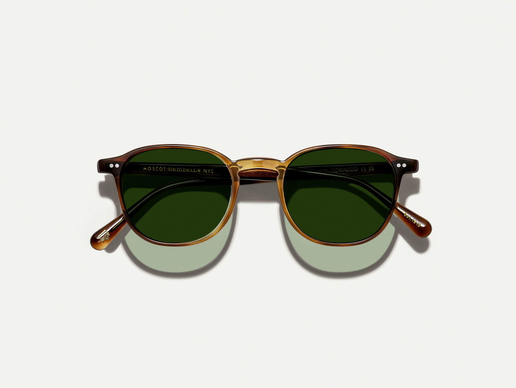 The ARTHUR SUN in Tobacco with Ever Green Tinted Lenses