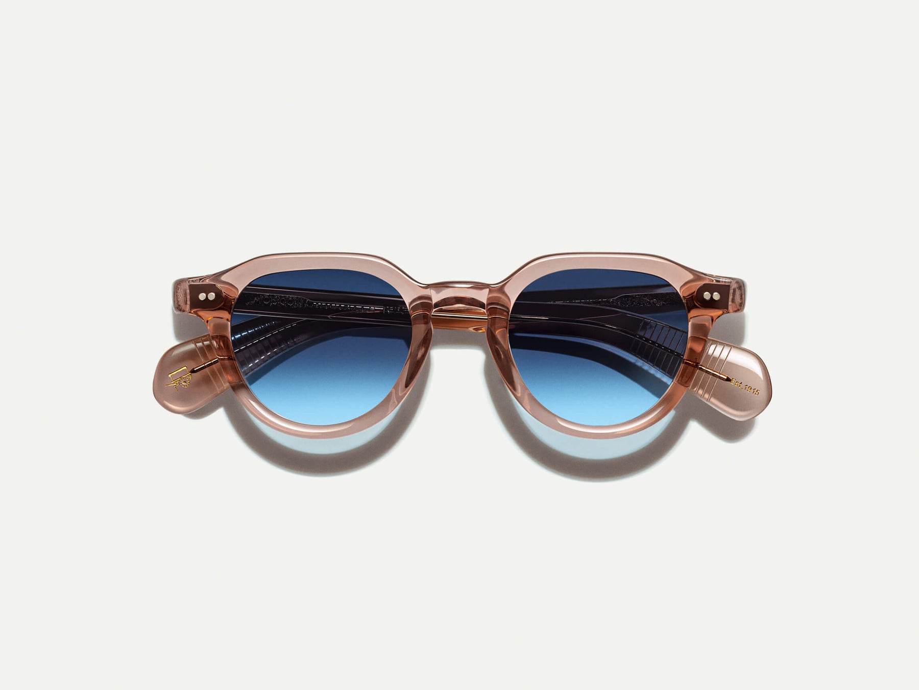 The BAITSIM SUN in Vintage Rose with Denim Blue Tinted Lenses
