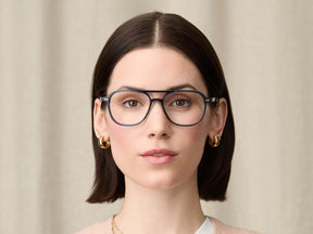 Model is wearing The BJORN in size 55 in Navy