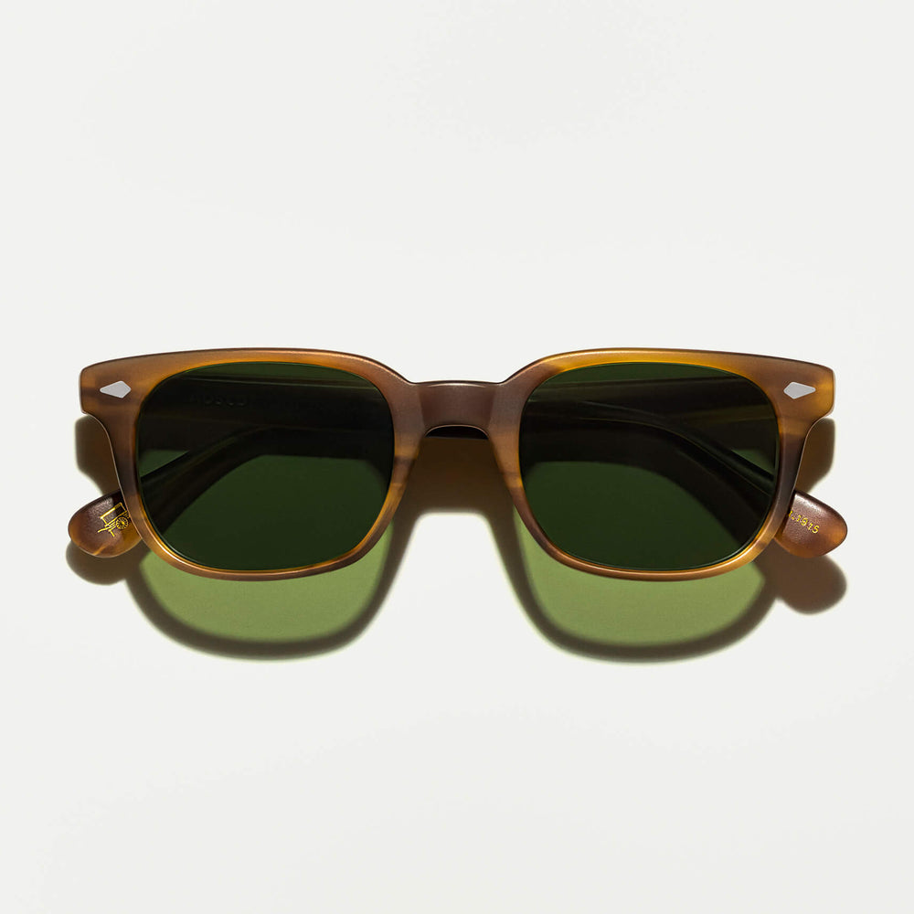 #color_matte dark blonde | The BOYCHIK SUN in Matte Dark Blonde with Calibar Green Glass Lenses