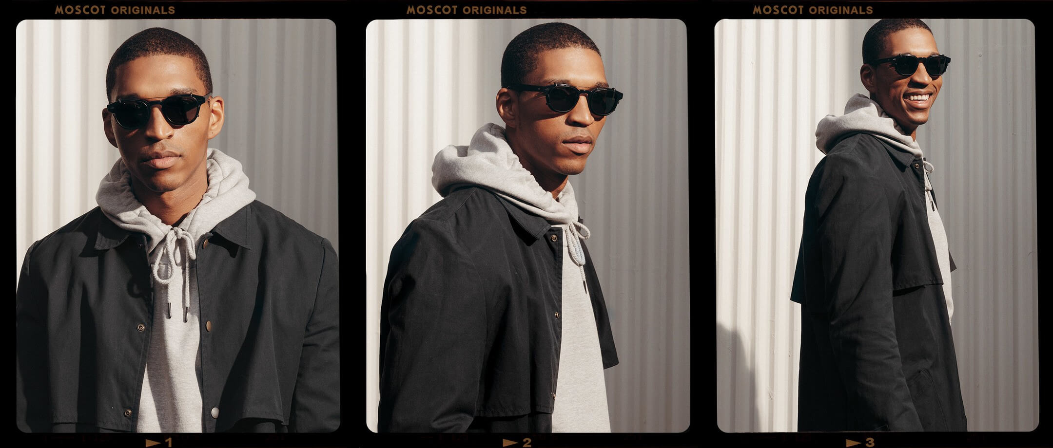 Model is wearing The CLIPTOSH POLARIZED in Matte Black in size 46 with G-15 lenses