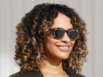 Model is wearing The DAHVEN CLIP in Silver in size 47 with G-15 Lenses