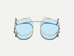 The DAHVEN CLIP in Gold with Bel Air Blue Tinted Lenses