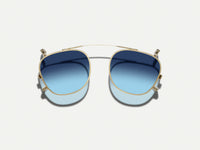 #color_denim blue | The DAHVEN CLIP in Gold with Denim Blue Tinted Lenses