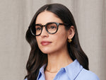 Model is wearing The DAHVEN in size 50 in Tortoise
