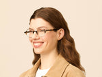 Model is wearing The DIBBIK in size 45 in Tortoise