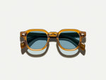 The DOLT SUN in Cognac with Mineral Blue Tinted Lenses