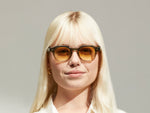 Model is wearing The DOLT SUN in Khaki in size 46 with Chestnut Fade Tinted Lenses