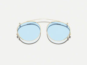 #color_bel air blue | The FRANKIE CLIP  in Gold with Bel Air Blue Tinted Lenses 