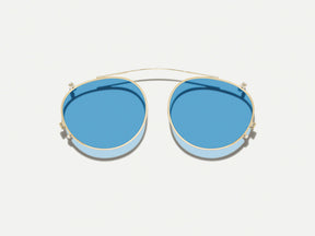 #color_celebrity blue | The FRANKIE CLIP  in Gold with Celebrity Blue Tinted Lenses 