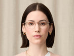 Model is wearing The FRANKIE in size 48 in Mist/Tortoise