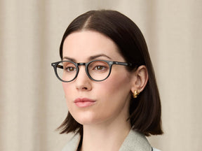 Model is wearing The FRANKIE in size 48 in Black