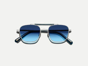 The GAFILTA SUN in Silver/Navy with Denim Blue Tinted Lenses