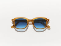 #color_blonde | The GATKES SUN in Blonde with Denim Blue Tinted Lenses