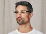 Model is wearing The GAVOLT in size 45 in Flesh/Tortoise