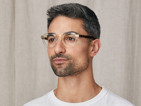 Model is wearing The GAVOLT in size 45 in Flesh/Tortoise