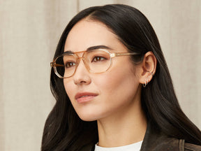 Model is wearing The GAZEEKTAL in size 55 in Cinnamon