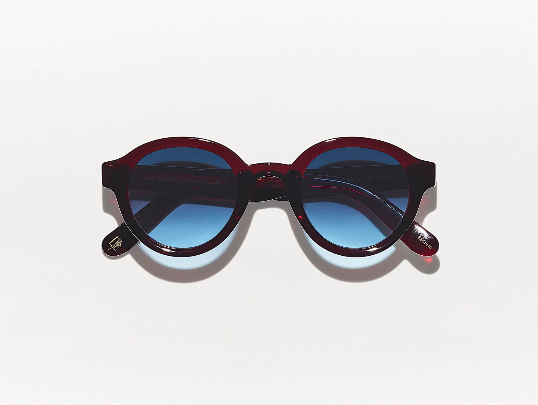 The GREPS SUN in Burgundy with Denim Blue Tinted Lenses