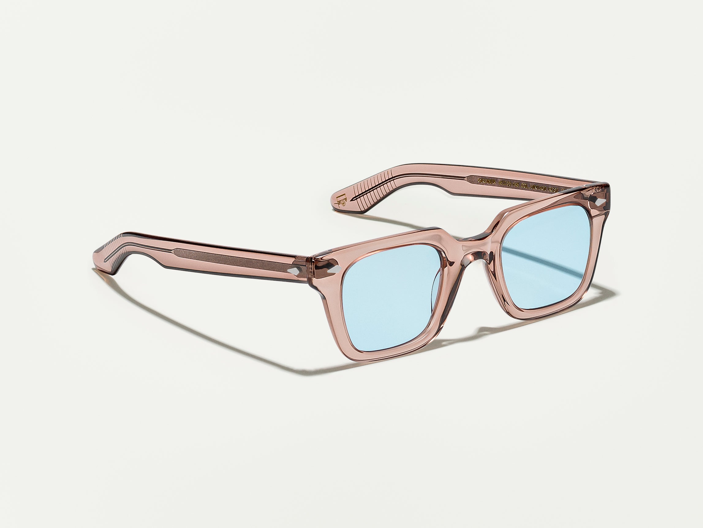 The GROBER SUN in Vintage Rose with Bel Air Blue Tinted Lenses
