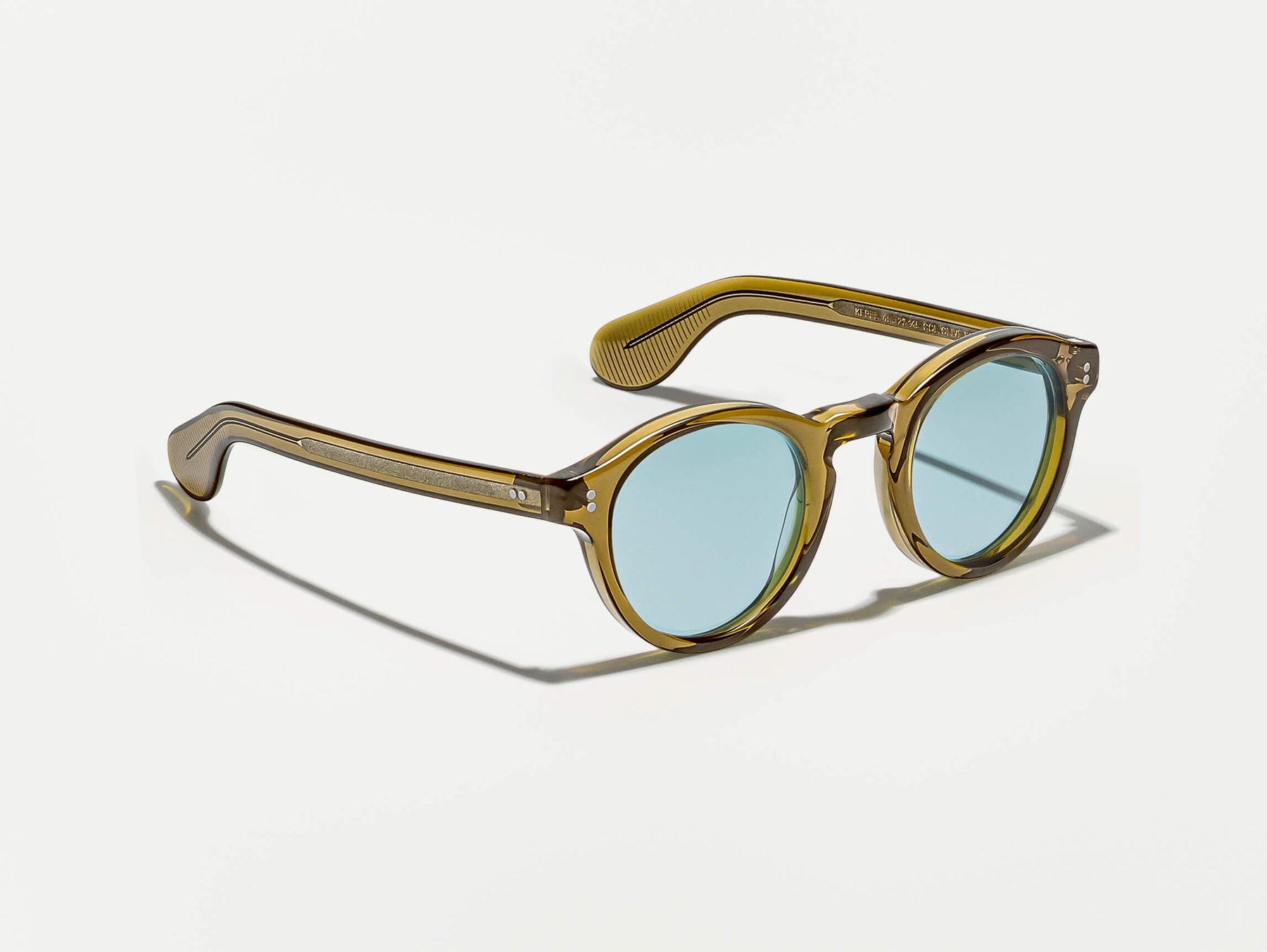 The KEPPE SUN in Olive Brown with Mineral Blue Glass Lenses