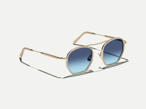 #color_cinnamon | The KUGEL SUN in Cinnamon with Denim Blue Tinted Lenses