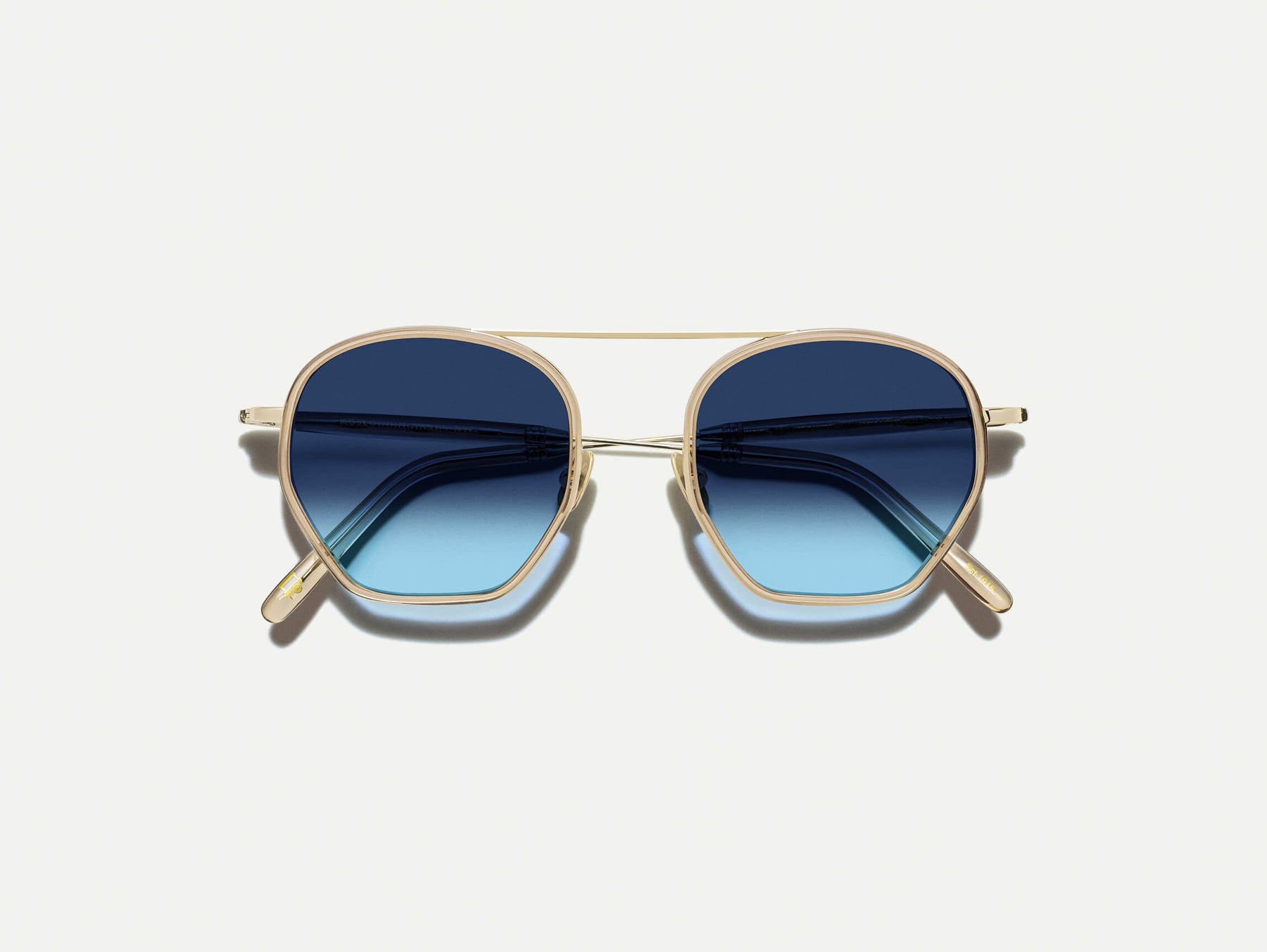 The KUGEL SUN in Cinnamon with Denim Blue Tinted Lenses