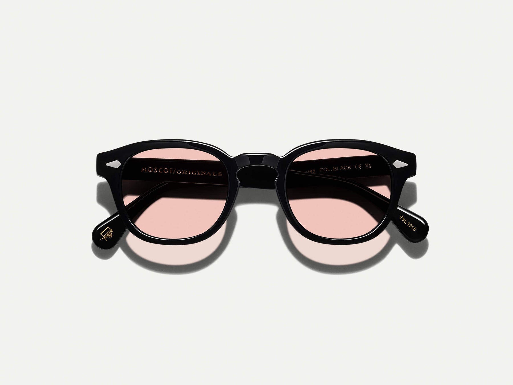 The LEMTOSH Black with New York Rose Tinted Lenses