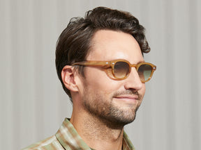 Model is wearing The LEMTOSH in Blonde in size 46 with G-15 Fade Tinted Lenses