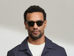 Model is wearing The LEMTOSH SUN-POLARIZED in size 46 in Grey with G-15 Glass Polarized Lenses