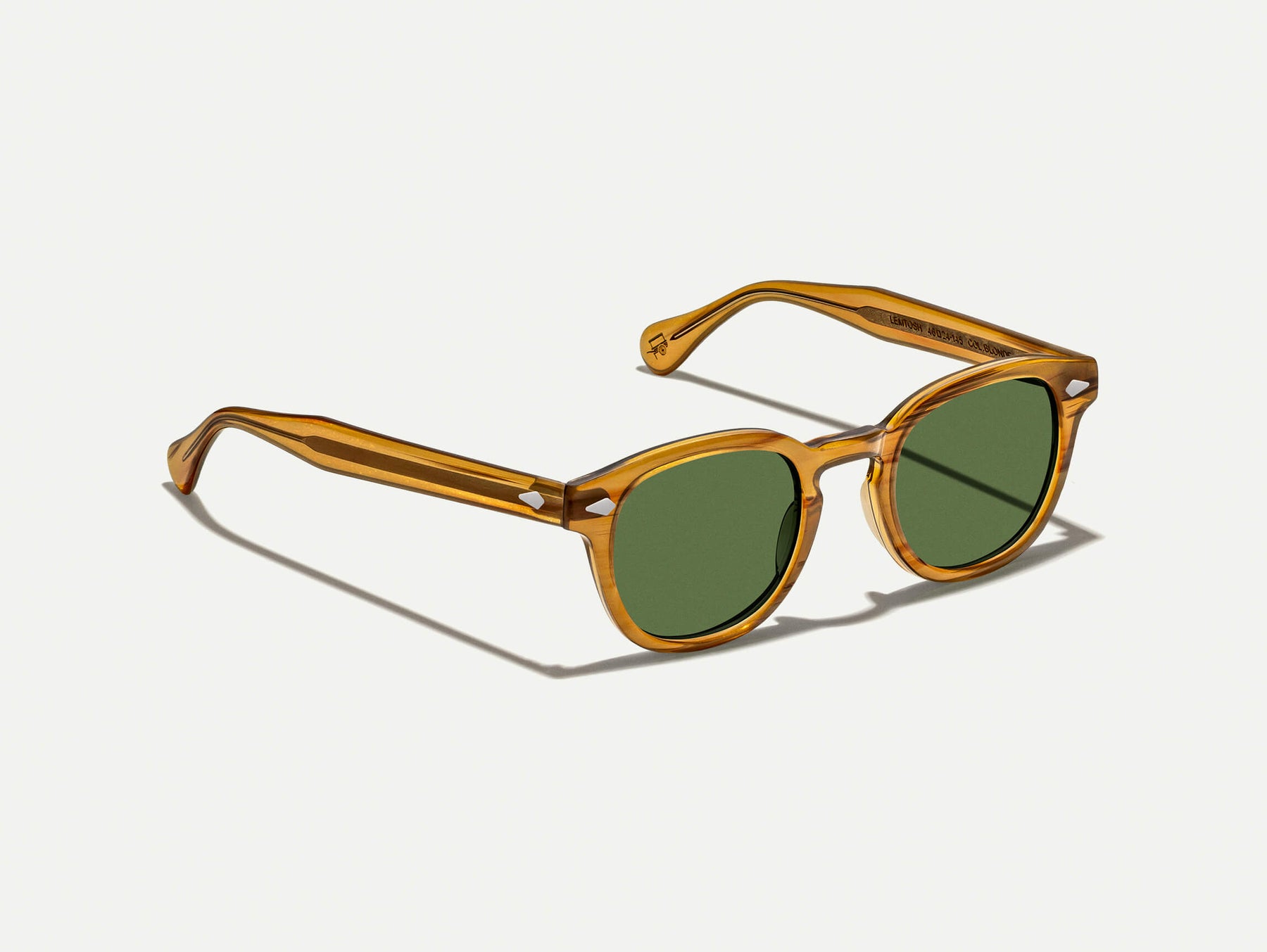 The LEMTOSH SUN in Blonde with Calibar Green Glass Lenses