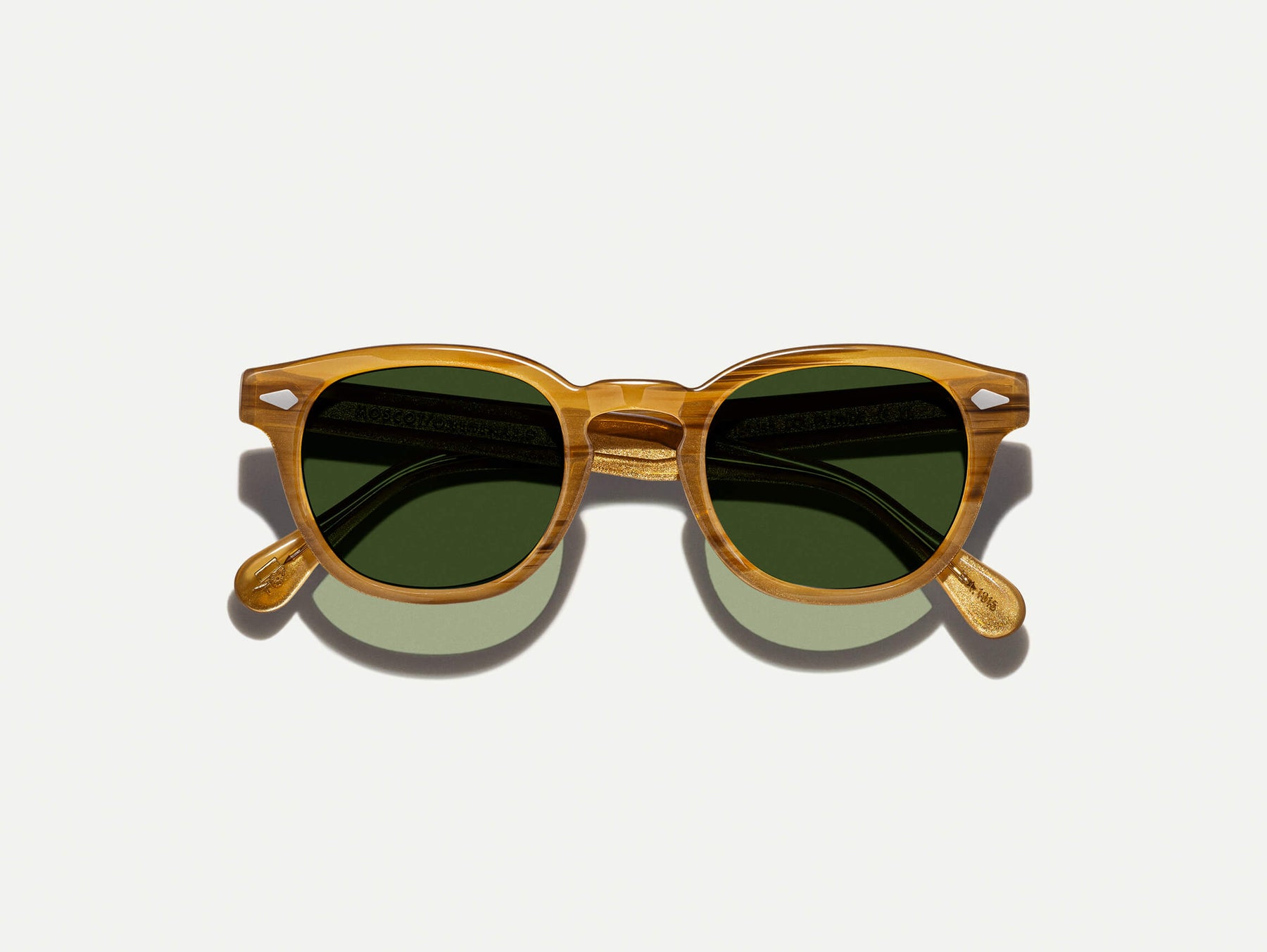 The LEMTOSH SUN in Blonde with Calibar Green Glass Lenses