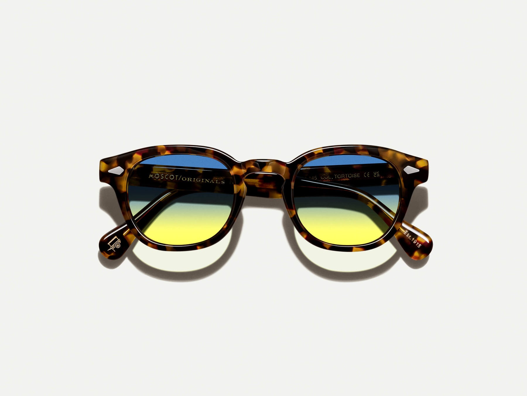 The LEMTOSH Tortoise with Aqua Sunrise Tinted Lenses