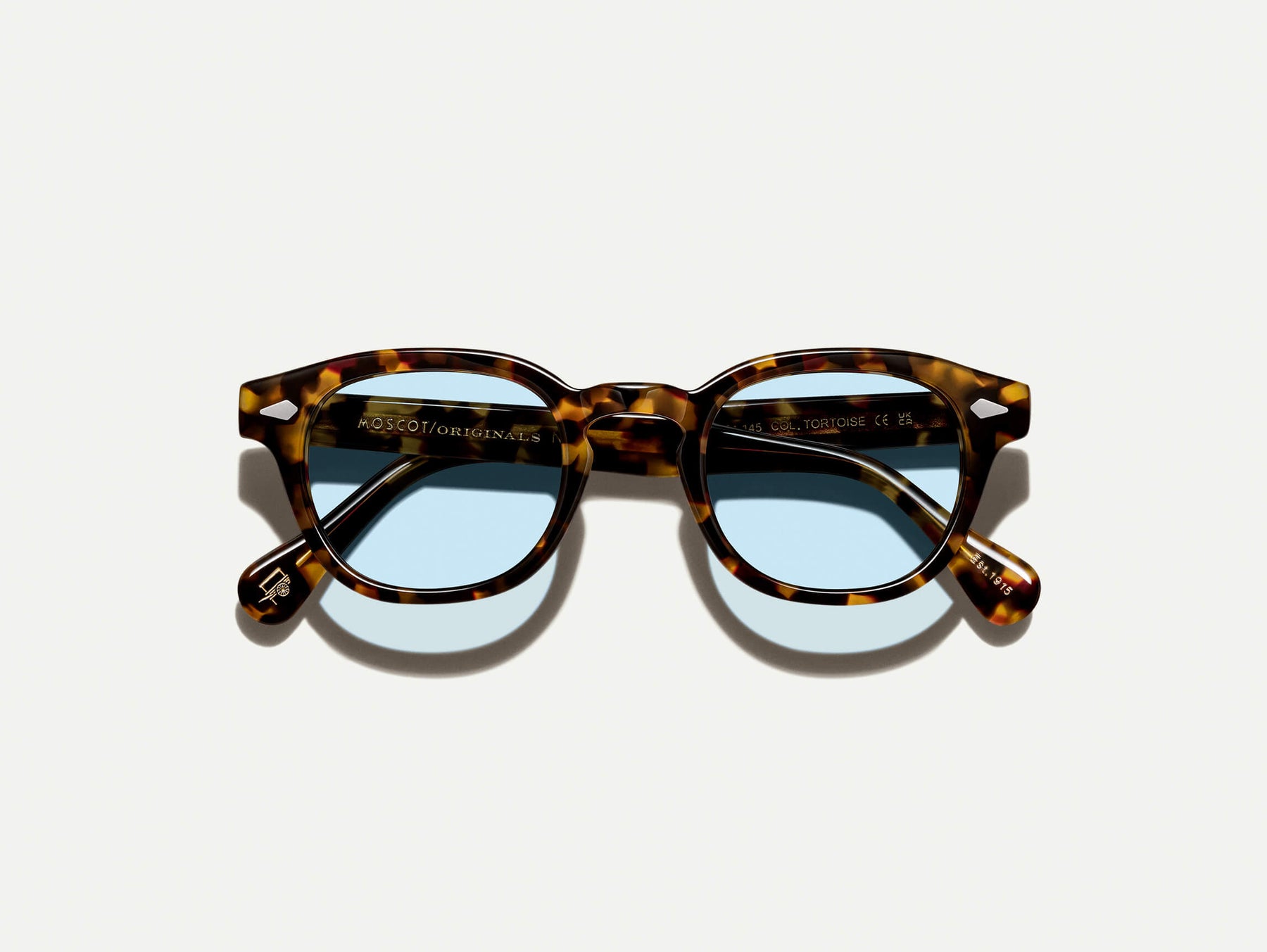 The LEMTOSH Tortoise with Bel Air Blue Tinted Lenses