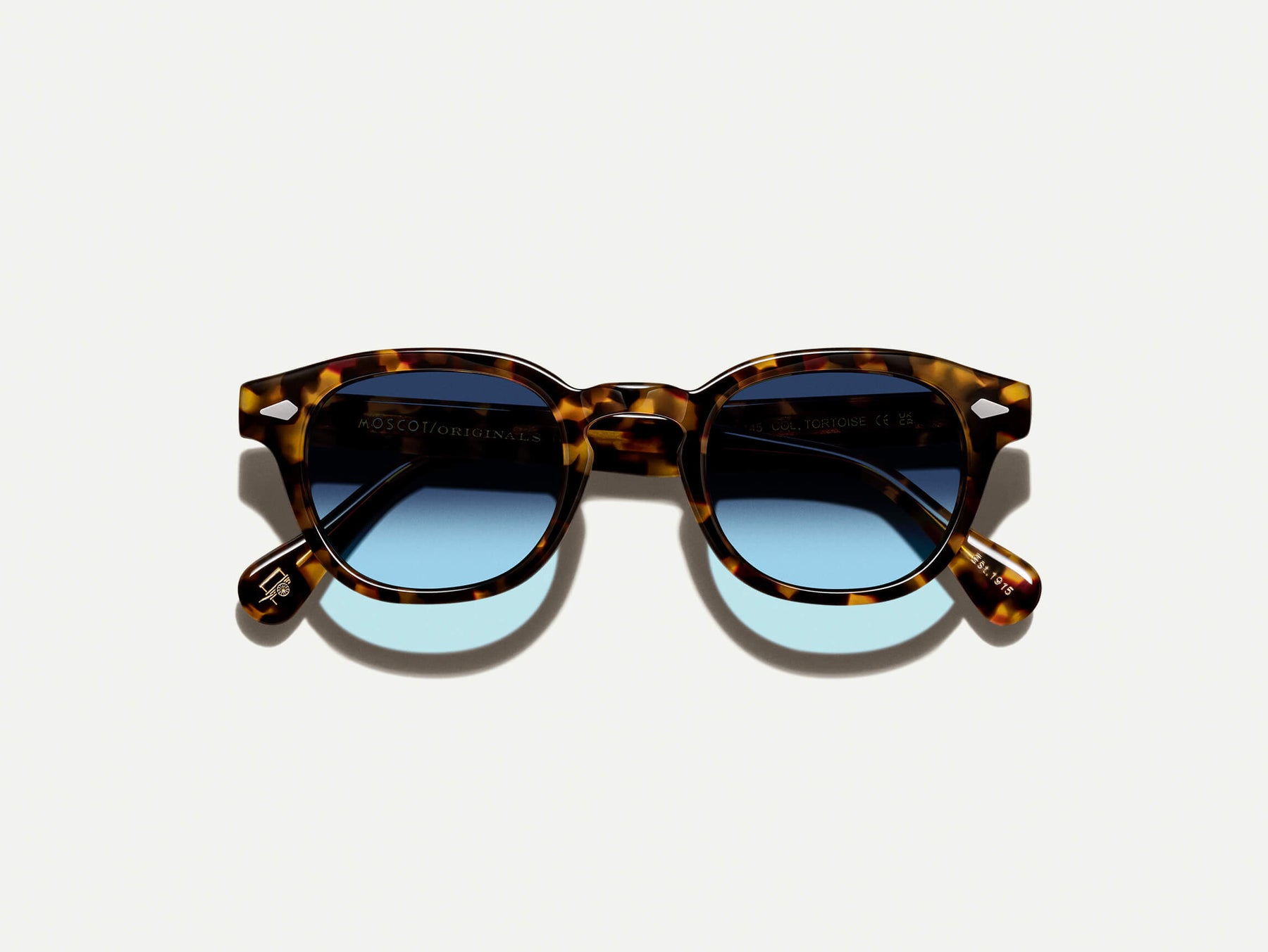 The LEMTOSH Tortoise with Denim Blue Tinted Lenses