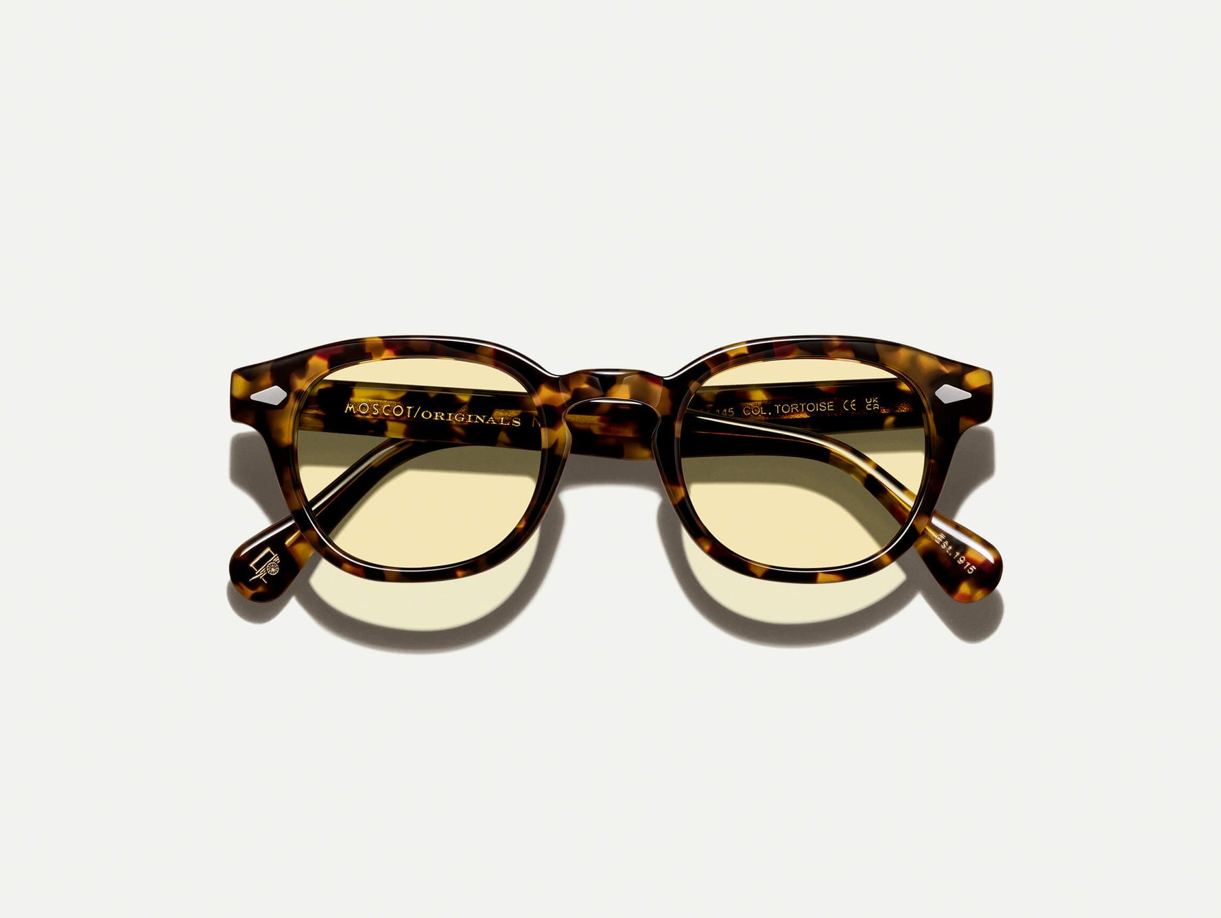 LEMTOSH Tortoise مع عدسات ملونة بلون Pastel Yellow