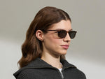 Model is wearing The LIKTIG SUN in size 53 in Spot Tortoise with G-15 Tinted Lenses