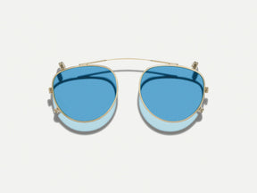 The MAYDELA CLIP in Gold with Celebrity Blue Tinted Lenses