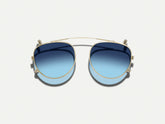 #color_denim blue | The MAYDELA CLIP in Gold with Denim Blue Tinted Lenses