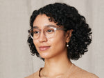 Model is wearing The MAYDELA in size 49 in Mist