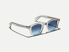 #color_light grey | The MEKLER SUN in Light Grey with Denim Blue Tinted Lenses