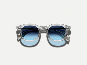 #color_light grey | The MEKLER SUN in Light Grey with Denim Blue Tinted Lenses