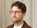 Model is wearing The MILTZEN in size 46 in Tobacco